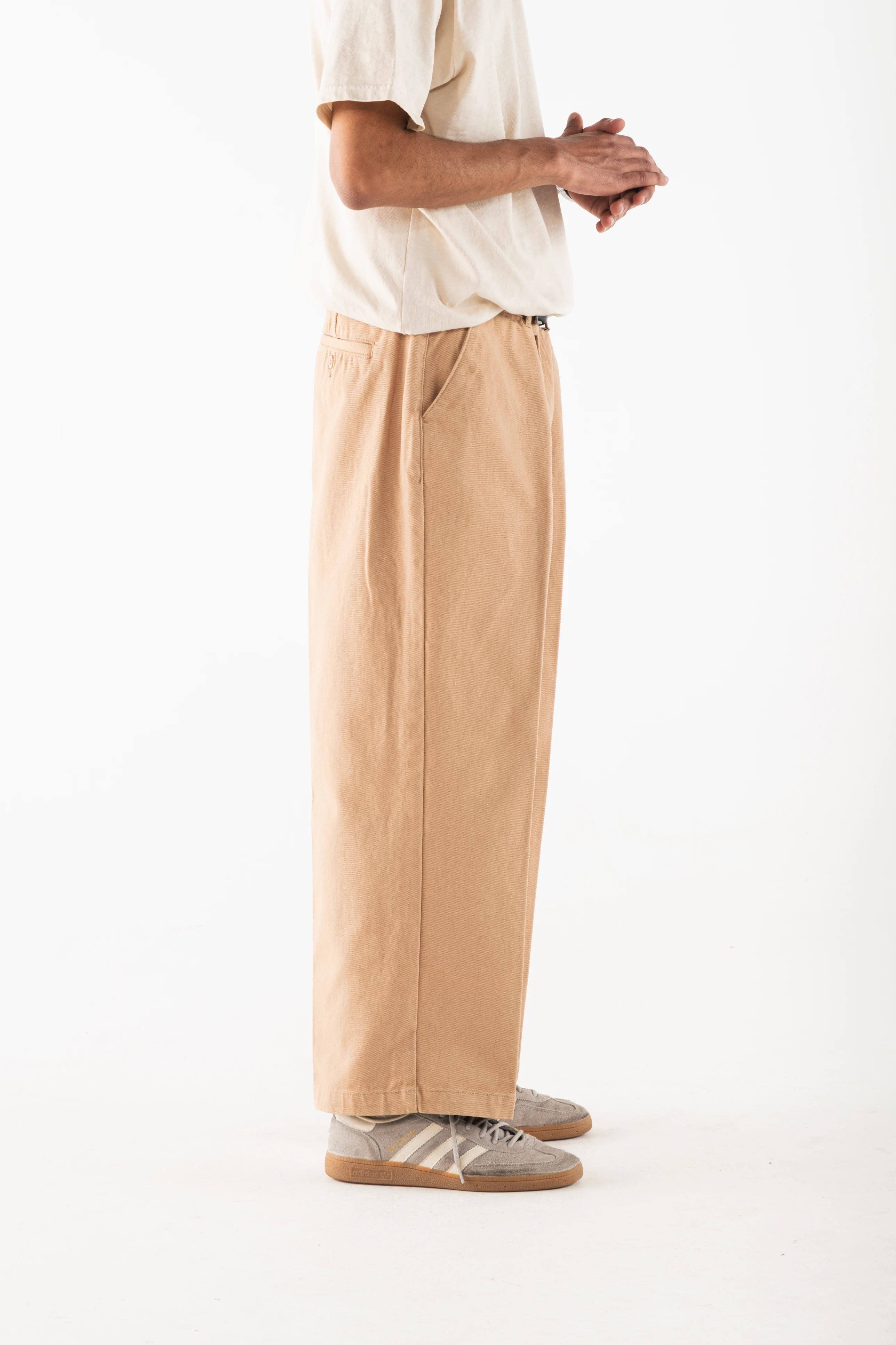 Relaxed Fit White Denim Pants image 3