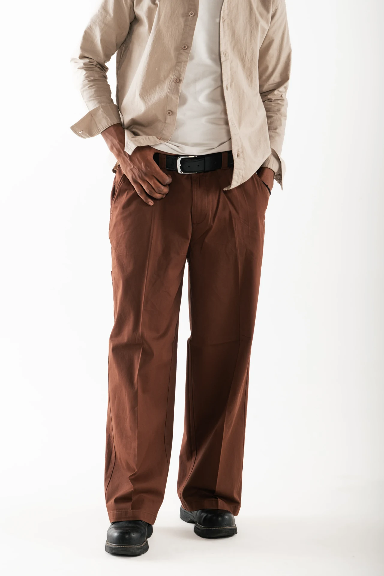 Loose Fit Cotton-Blend Pants