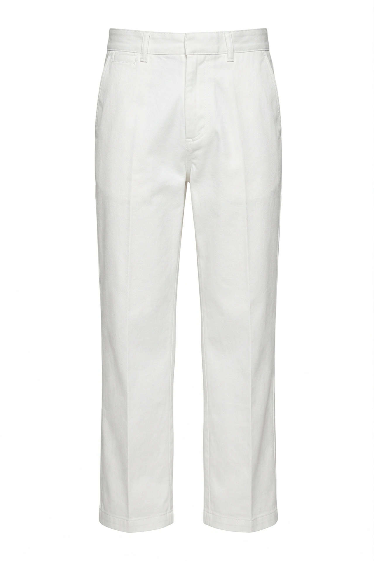 Relaxed Fit White Denim Pants
