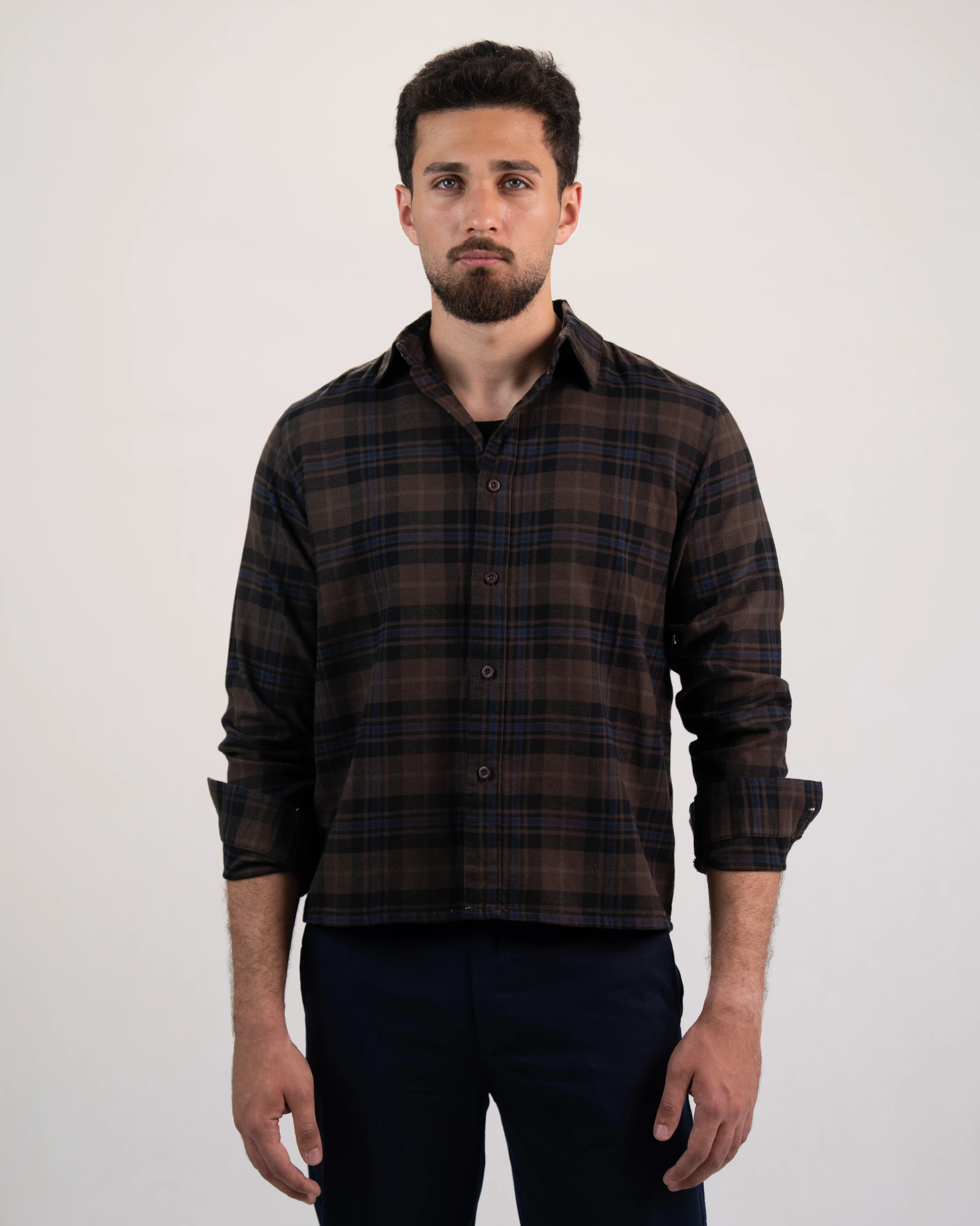 DARK PLAID LONG SLEEVE