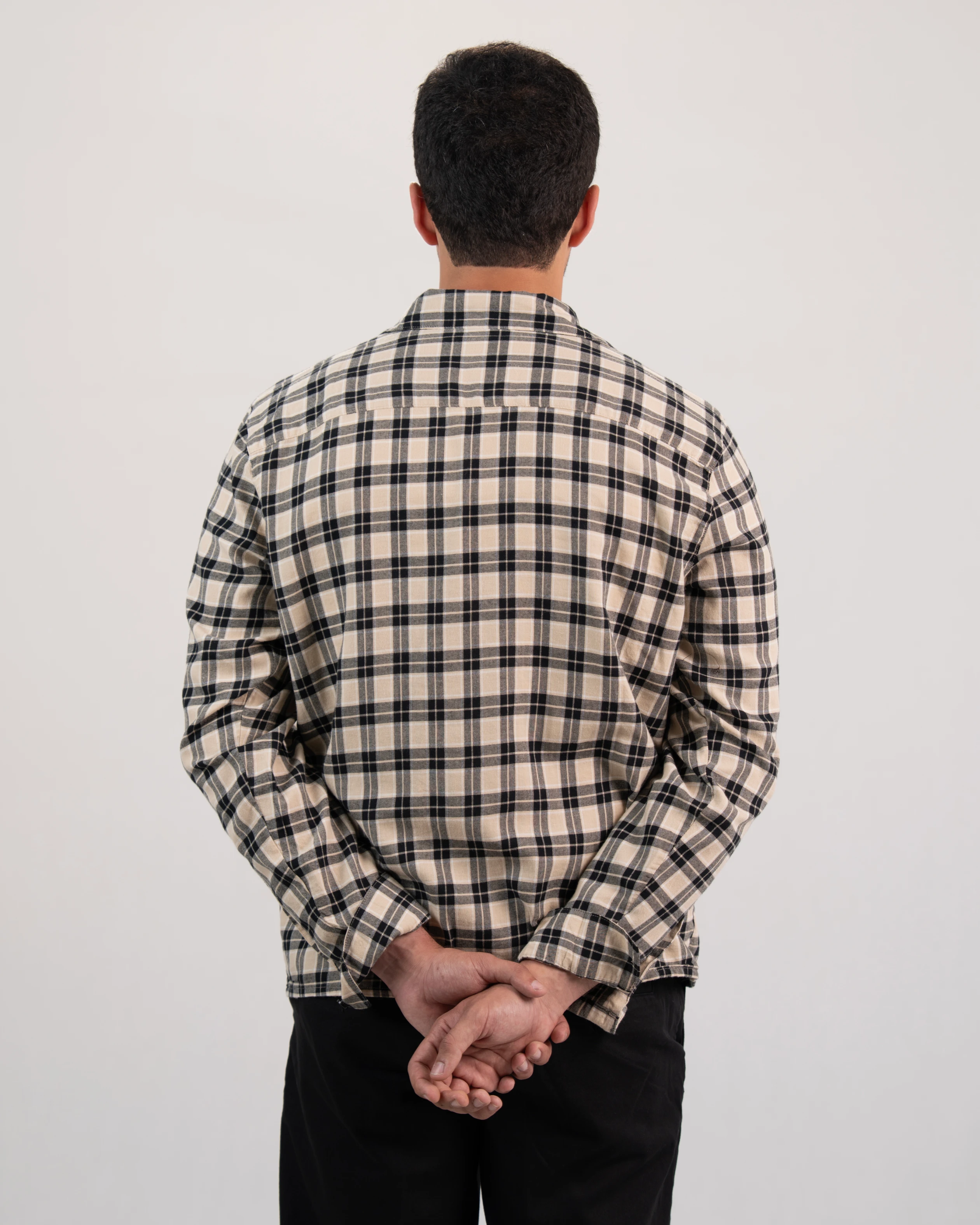 BEIGE / SAND PLAID OVERSHIRT
