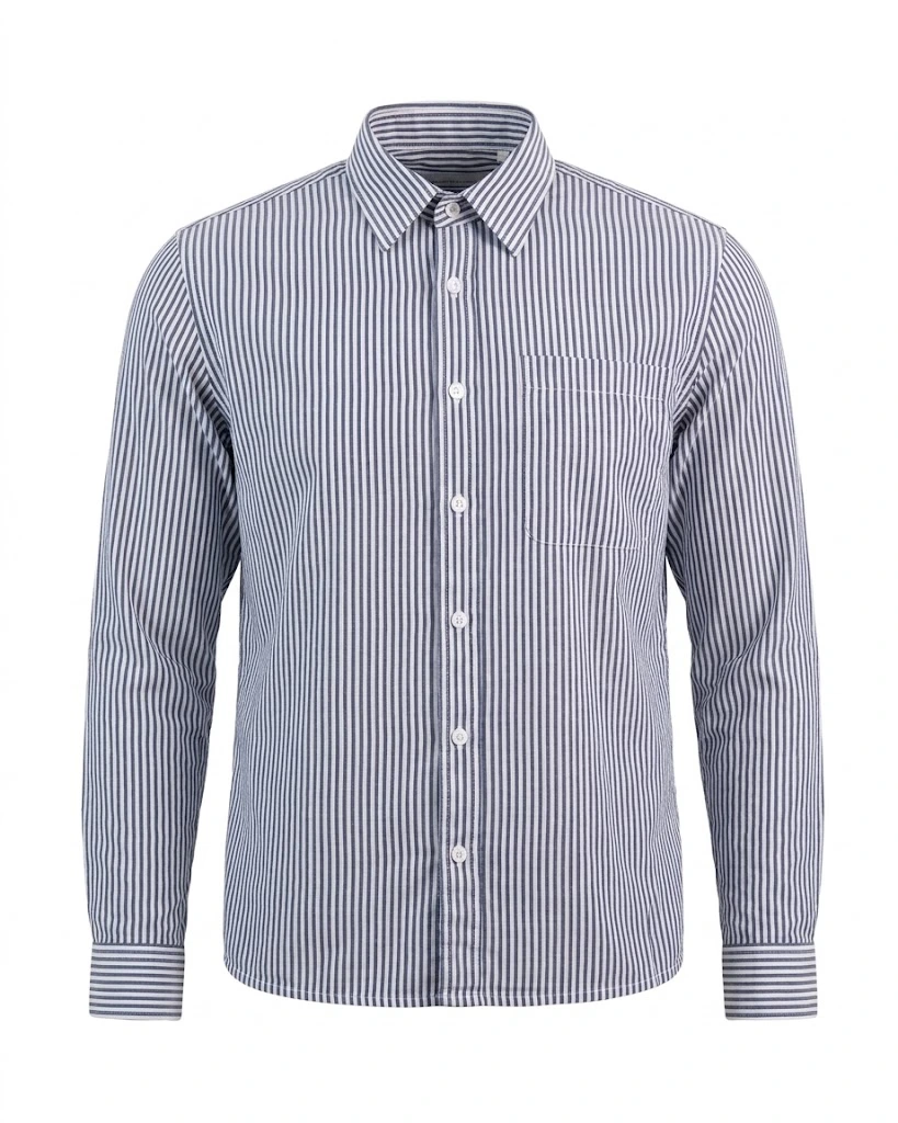 BLUE STRIPED RELAXED LONG SLEEVE